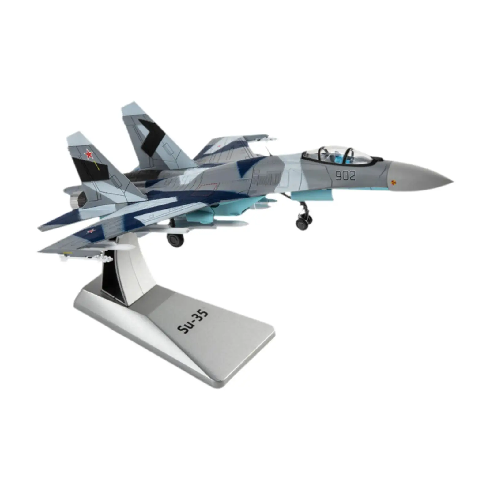 1:100 SU35 Airplane Fighter Aircraft Model Fighter Model with Stand Simulation Plane for Home Bar Table Decoration Collection