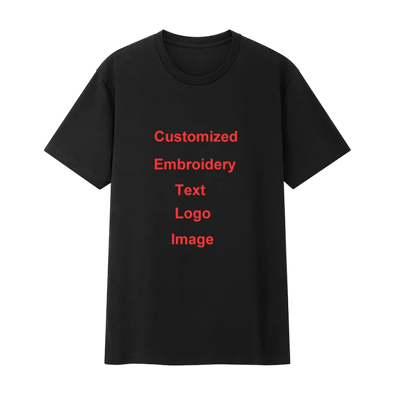 Custom T-shirt Embroidery Professional Your Own Logo Text Male Personalized Premium Gifts T-shirt EU Size 100% Cotton