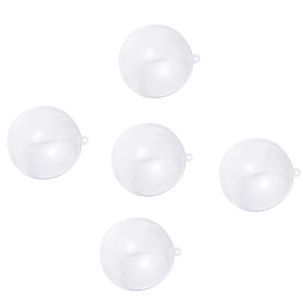 

5Pcs Plastic Round Balls Lightweight Hollow Christmas Decorations Xmas Party Hanging Balls for Holiday Festival 10cm