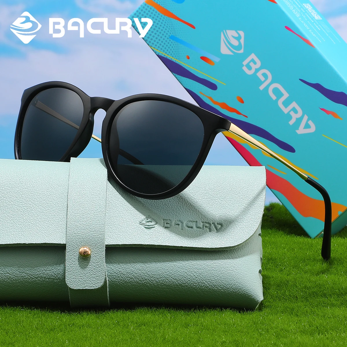 

BACURY, 1 шт., повседневные стильные женские поляризационные солнцезащитные очки, оправа «кошачий глаз», оправа для рыбалки, вождения, ходьбы, вождения, мужские очки, подарок на фестиваль