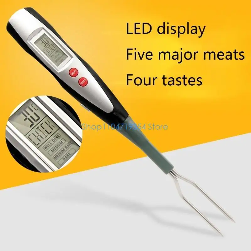 0XLD Digital Thermometer Fork Grilling & Barbecue Fast Read Electronic with Ready Alarm Quick Accurate