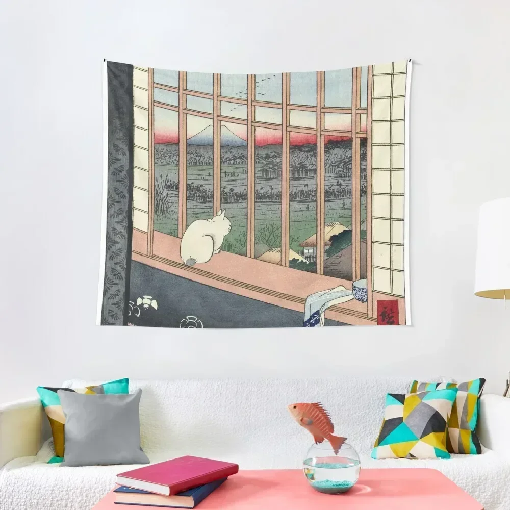 

Utagawa Hiroshige Japanese Woodblock Cat Print Tapestry Decoration Pictures Room Wall Room Decor Decor For Room Tapestry