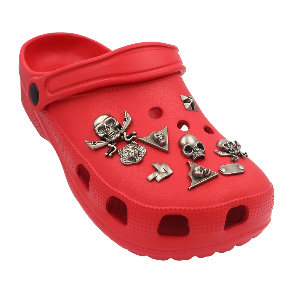 Shoe Крокросы Decorations Charm Pentagram Punk Style Rhombus Metal Detachable Shoe Джиббитц Hole Sandals Accessories 1Set 15 Pcs