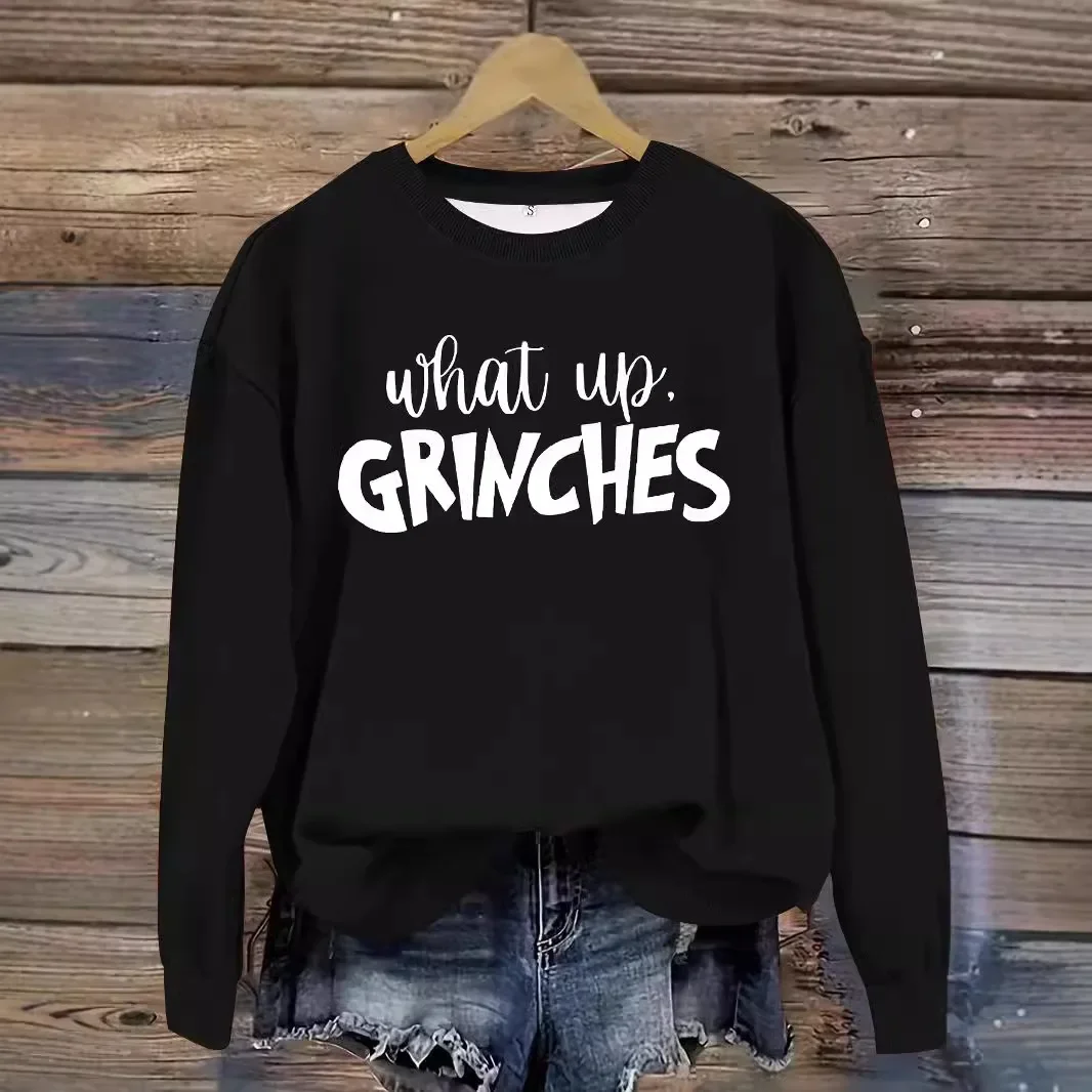 المرأة الخريف الشتاء غرينش المطبوعة القطن البلوز البلوز طاقم الرقبة ملابس عصرية من التجارة الإلكترونية عبر الحدود الأمازون