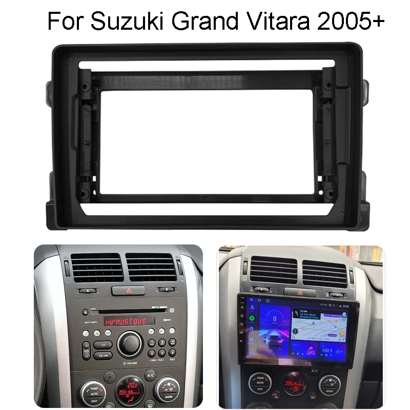 9 Inch 2Din Android Head Unit Car Radio Frame Kit For Suzuki Grand Vitara 2005-2015 Auto Stereo Dash Fascia Trim Bezel Faceplate