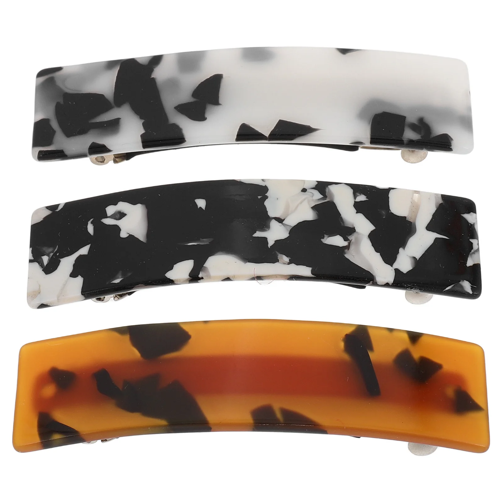 

3pcs Spring Clips For Women Acetate Leopard Print Clasps Square Strong Hold Hair Accessories Thick Hair Styling Party Wedding