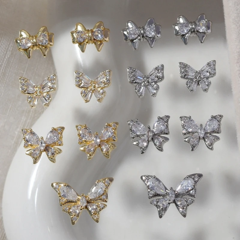 3D Butterfly Nail Rhinestones Nail Decorations Metal Nail Studs Nail Jewelry Nail Beauty Designs Charms Nail Charms