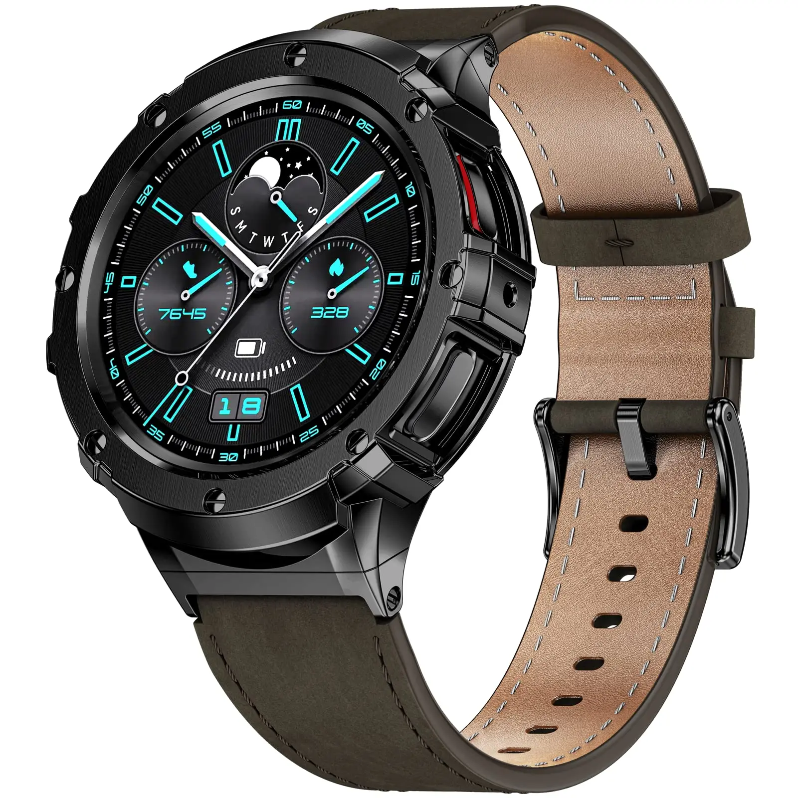 Stainless Steel Case+Leather Strap for Samsung Galaxy Watch 5 pro 45mm Metal Protective Bumper Bracelet Samsung Watch 5 pro band