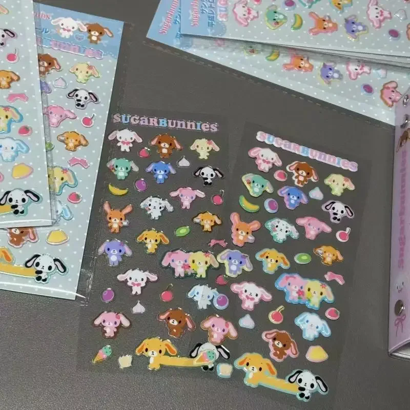 Sanrio Kawaii Sugarbunnies Bonbonribbin 3D 만화 귀여운 버블 스티커 장식 핸드 계정 학생 스티커 크리 에이 티브 선물