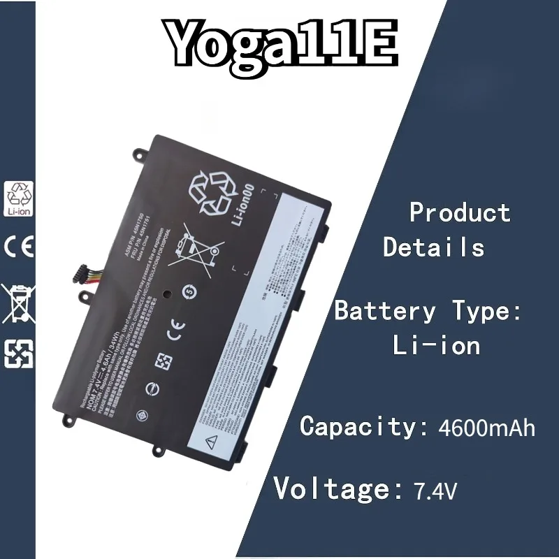 

7,4 В 4600 мАч Yoga11E аккумулятор для ноутбука Lenovo Yoga11E 45N1750 45N1751 45N1749 45N1748 аккумулятор для ноутбука