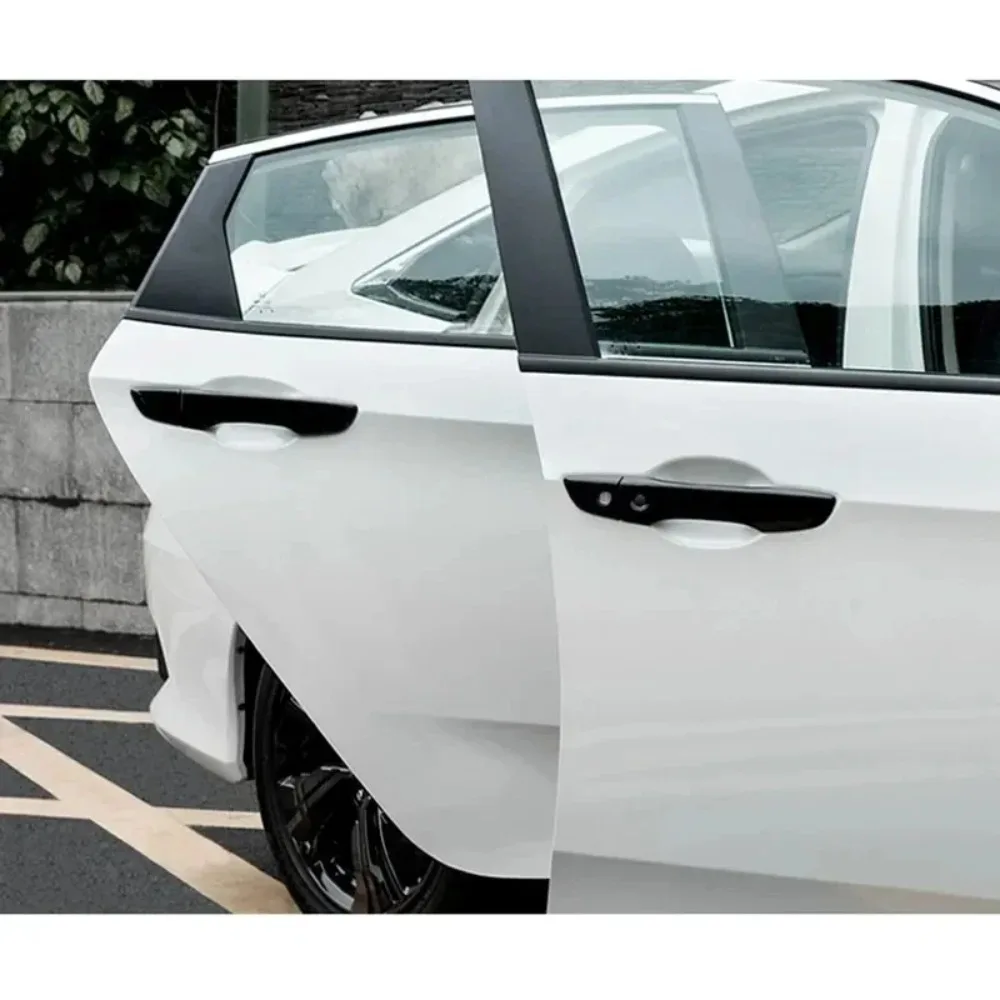 For Honda Civic 10th Gen 2016-2021 LHD Car Gloss Black Exterior Door Handle Moulding Cover Trim w/Keyless Entry Decor