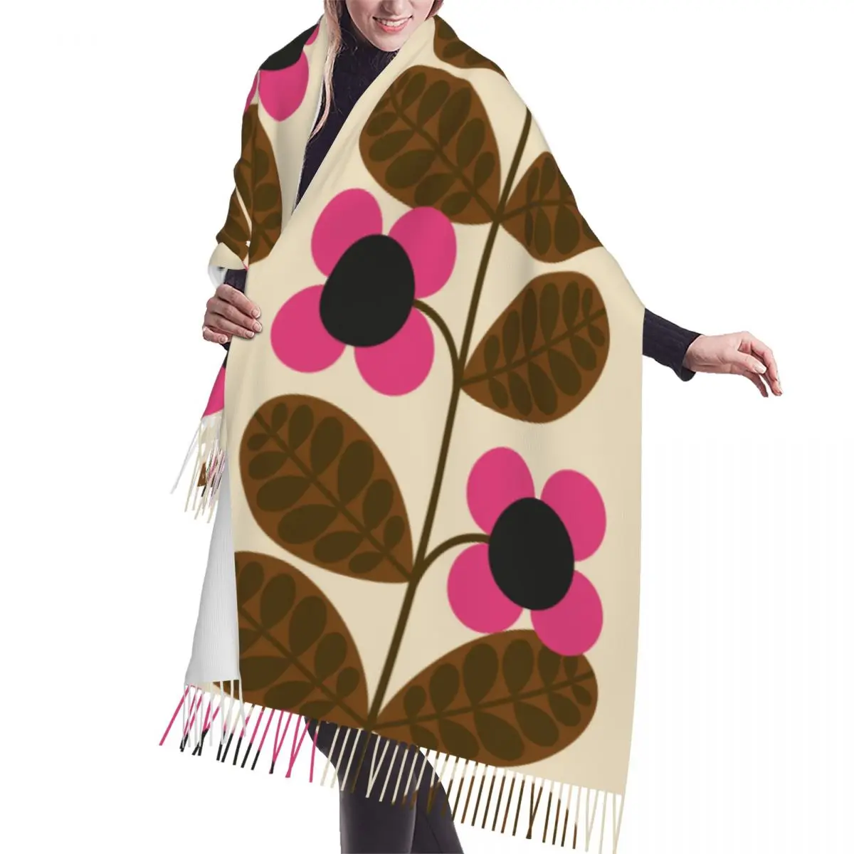 

Однотонный шарф цвета фуксии с индивидуальным принтом, серысканный шарф цвета фуксии для мужчин и женщин, теплые шарфы на зиму и осень