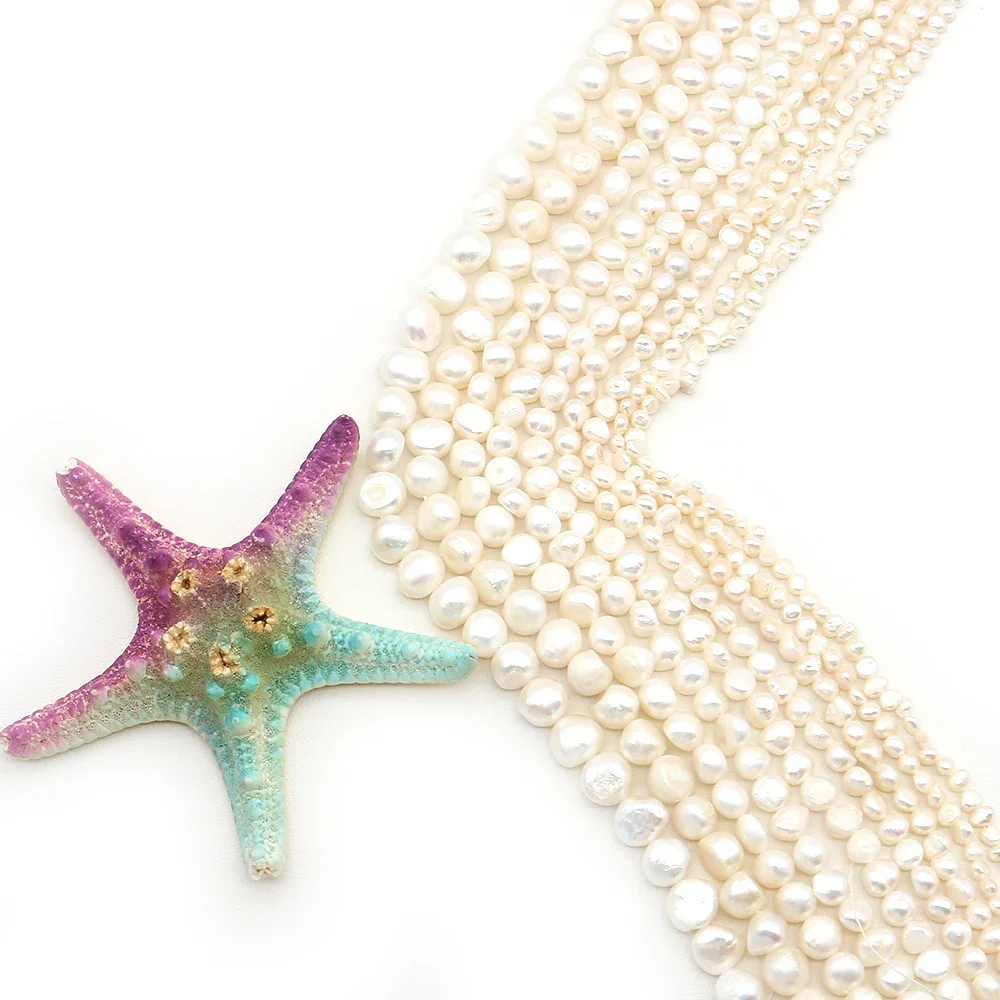 Exquisite White Natural Freshwater Irregular Sideways-drilled Two-sided Lustre Loose Pearl Beads DIY Charms Jewelry Accessories