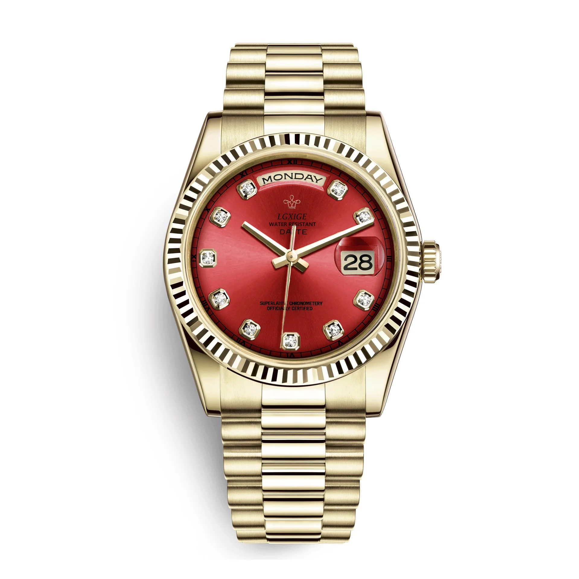 Diamantes dial relógio de pulso para homens marca superior de luxo moda masculina relógio casual quartzo relógio de pulso resistente à água masculino