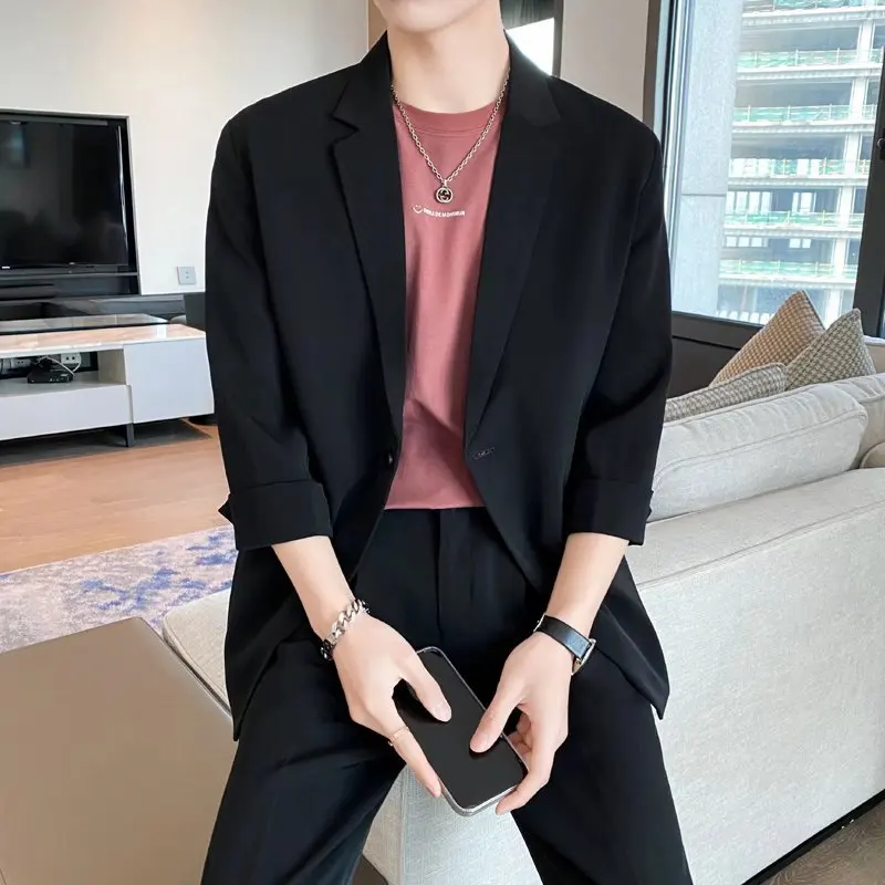 4-A91  Spring and 4-A91  Summer Light Mature Style Thin Sleeve Korean Style Casual Suit suitble Loose Small Suit Jacket Trendy