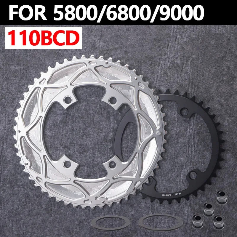 PASS QUEST 110 BCD Chainring for SHIMANO ultegra 6800 dura ace 9000 105 5800 silver double 2x road bike 4 bolt chain ring