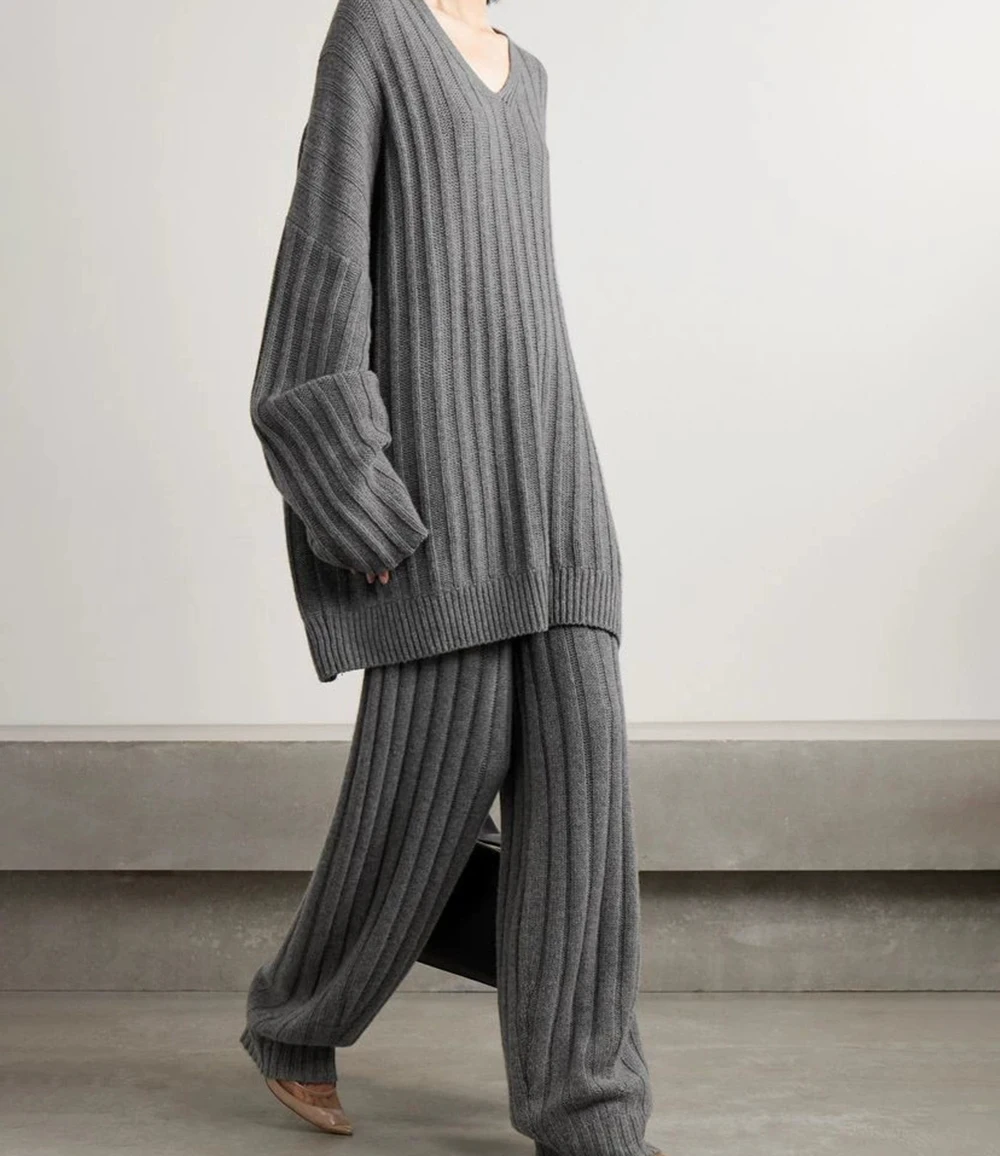 

2025 autumn new Japanese and Korean comfortable simple loose long-sleeved trousers casual two-piece suit-GZXX911