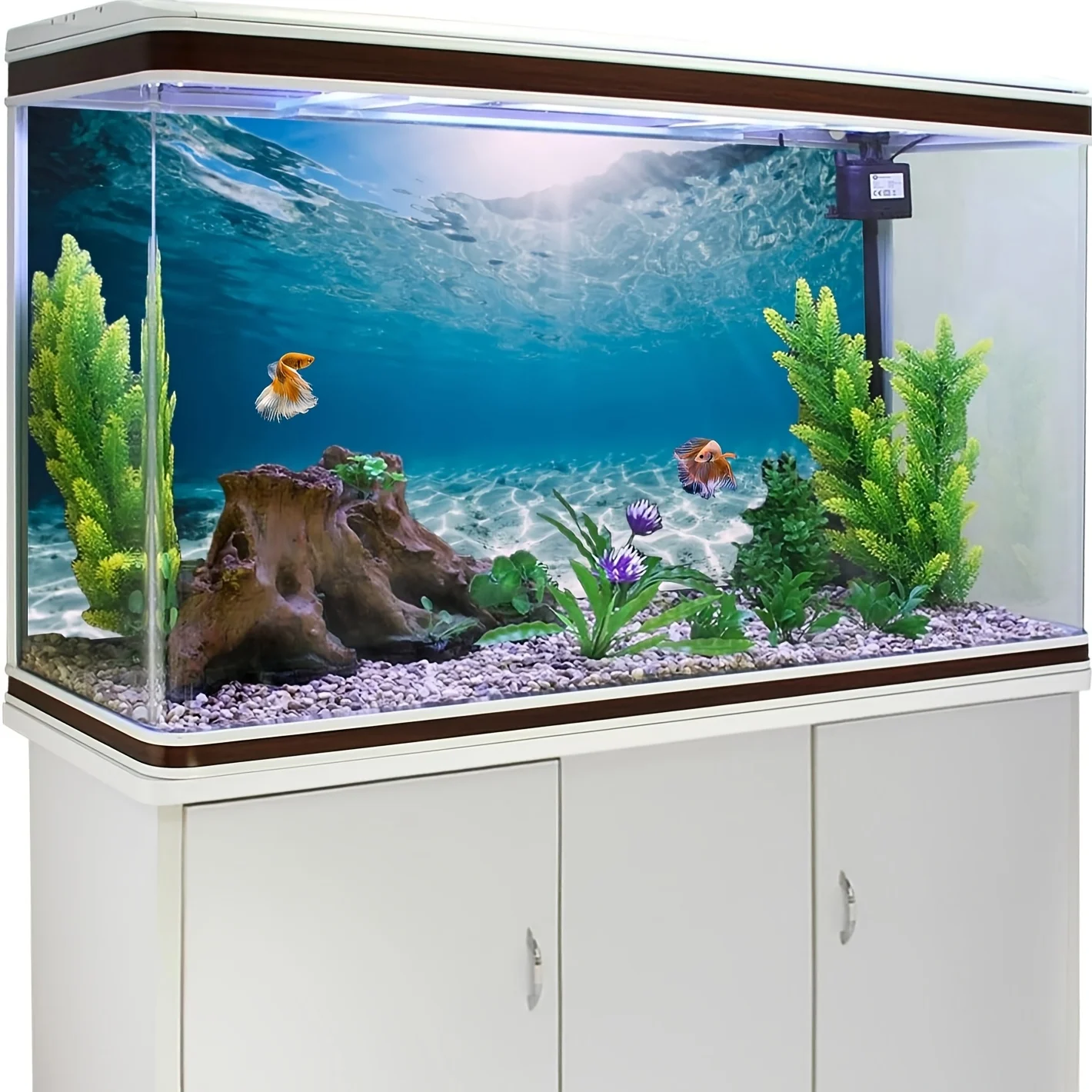 Unterwasser-Roma-Stadt, Aquarium-Hintergrundbild, Aquarium-Aufkleber, Selbstklebende Vorderseite, Aquarium-Landschaftsdekoration – Detail 3
