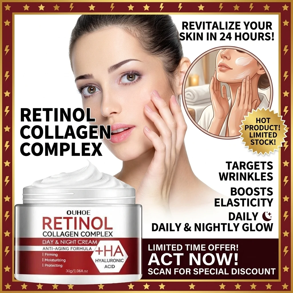 Retinol Cream - レチノール配合コラーゲンフェイシャルケア保湿クリーム。乾燥肌や加齢による肌悩みに。深層保湿で肌を整え、潤いを与えます。