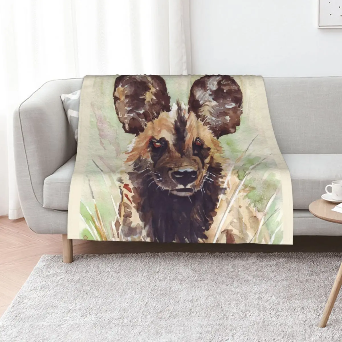

African Wild Dog Throw Blanket for babies blankets and throws Beautifuls Retros Blankets