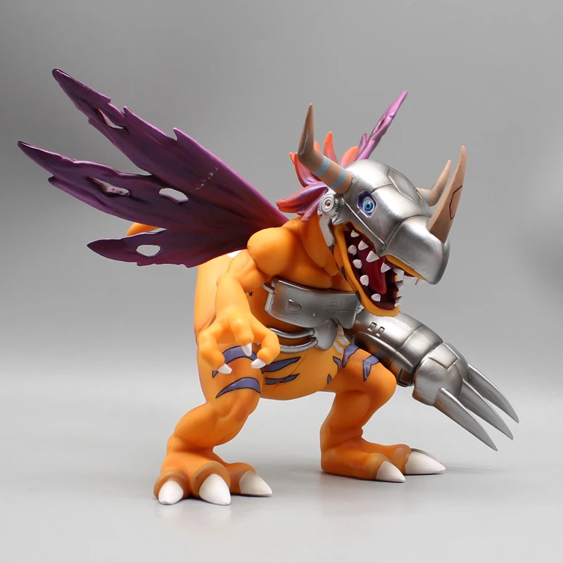 Digimon Adventure-figura DE ACCIÓN DE Greymon para niños, 19cm de Metal de juguete, decoración de habitación Yagami Taichi, regalo de cumpleaños