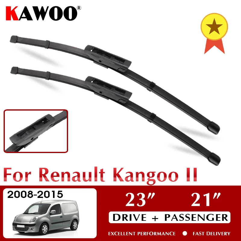 

KAWOO Wiper Car Wiper Blades For Renault Kangoo II 2008-2015 Windshield Windscreen Front Window Accessories 23"+21" LHD RHD