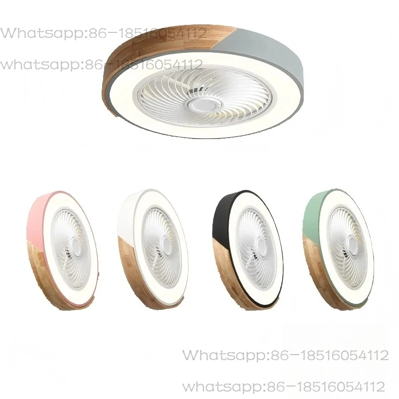 

52cm Wooden Ceiling Fan with 5 Blades and Light Emitting Diode Light 220V App & Bedroom Dining Room Remote Control Green DC