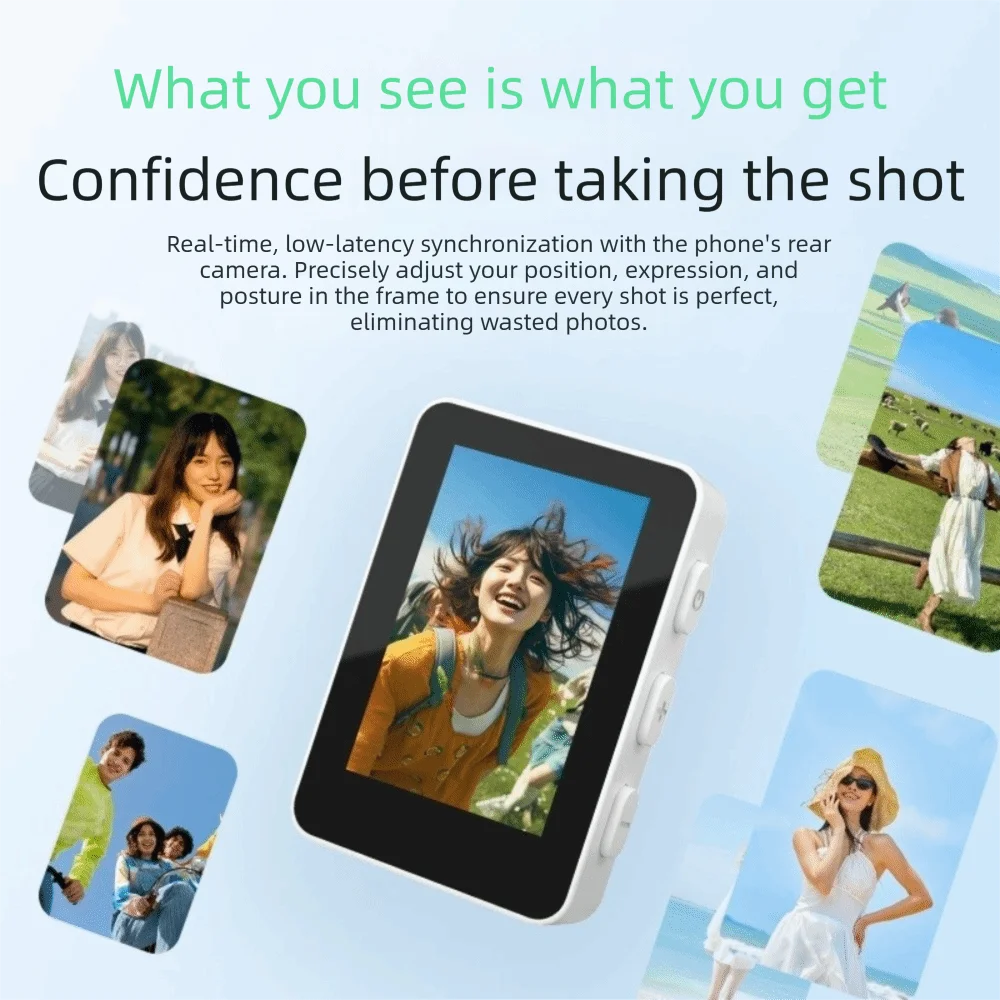 Selfie Tool Wireless Selfie Screen Portable Magnetic Mount Rear Camera Screen Mini 1.8-Inch Portable Selfie Screen Vlog