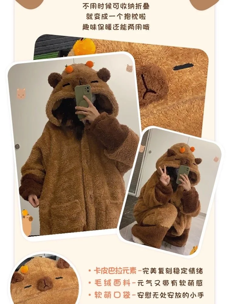 Capybara Tutina pigiama, Costume Capybara per adulti, Pigiama animale per adulti, Pigiama morbido Capybara, Pigiama Capybara per bambini, Tuta Capybara indossabile, Pigiama a tema animale