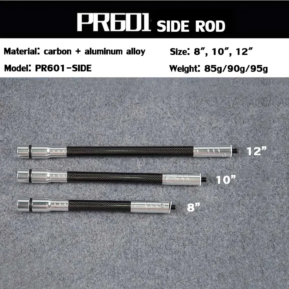 PR601 Recurve Compound Bow Stabilizer System High Strength Pure Carbon Fiber Reduce Vibration for Hunting Shooting Sport