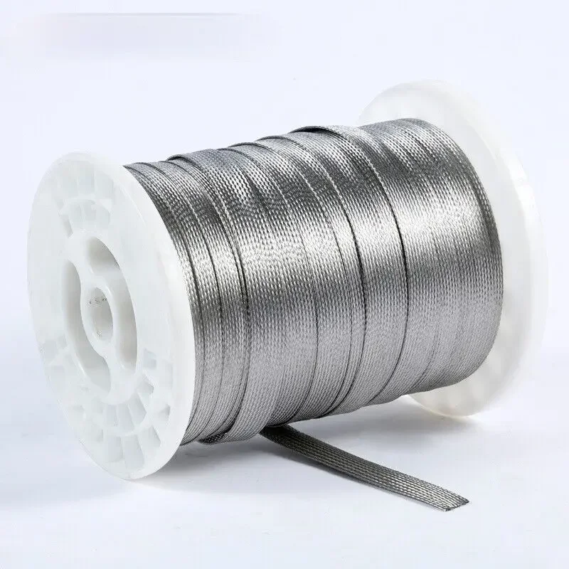 

5M 304 Stainless Steel Wire Cable Braided Sleeve Metal Sheath Expandable Conductive Shielding Screening Signal Wire Cable