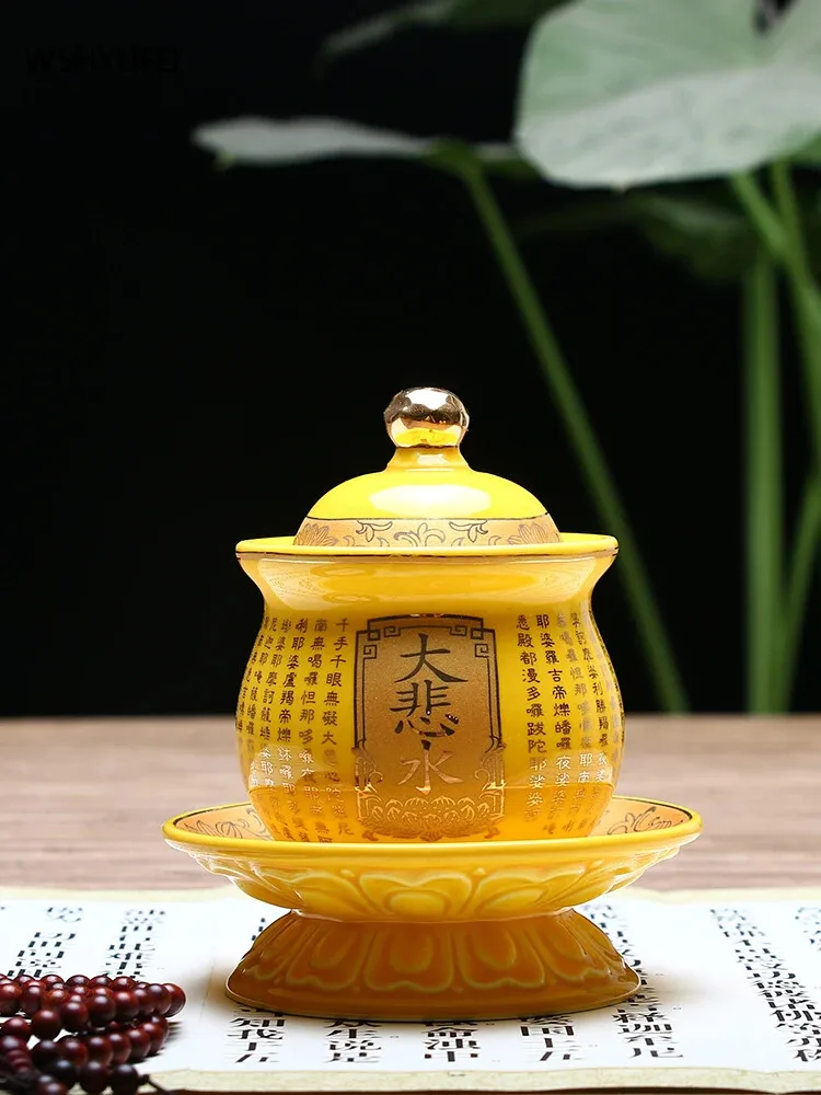 Gobelet d'eau devant le temple bouddhiste, articles bouddhistes, « Eau de Grande Compassion »