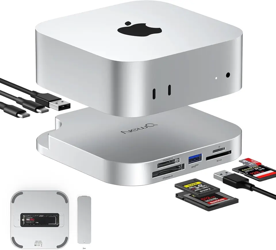 Mac Mini M4 Dock with M.2 SSD Enclosure for Photographers, 10Gbps