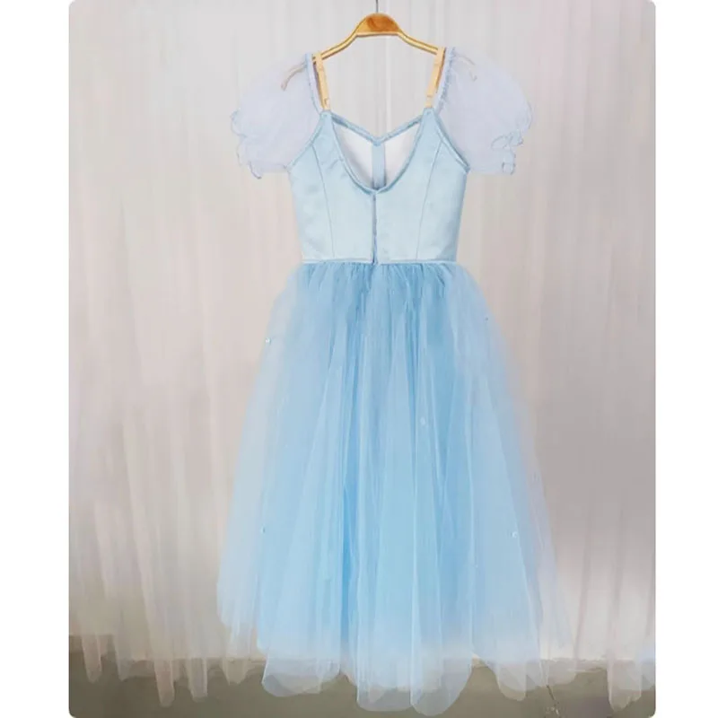 Professional Light Blue Giselle Valse des fleurs Ballet Romantic Dress High Quality,Nutcracker Long Ballet Costume For Stage