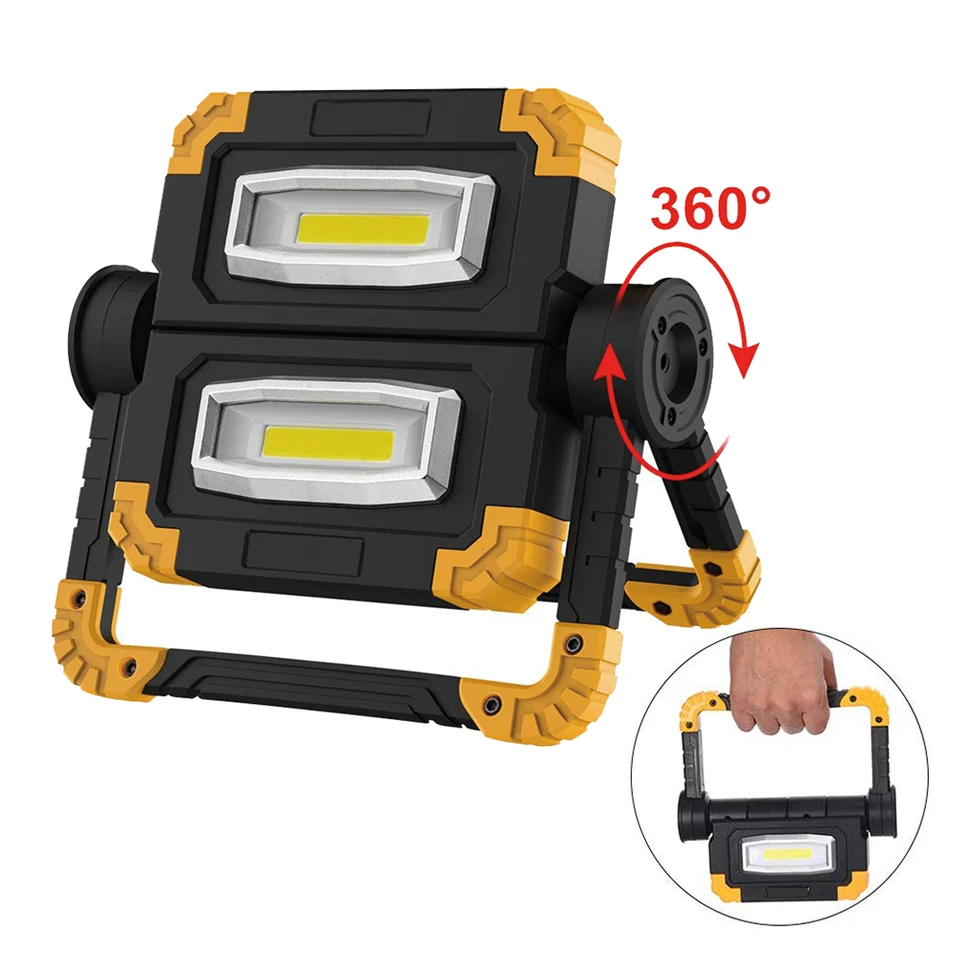 Portable Camping Lamp Outdoor Spotlight Waterproof Flashlight Emergency Rechargeable Foldable Lanterna Fishing Repair Work Light