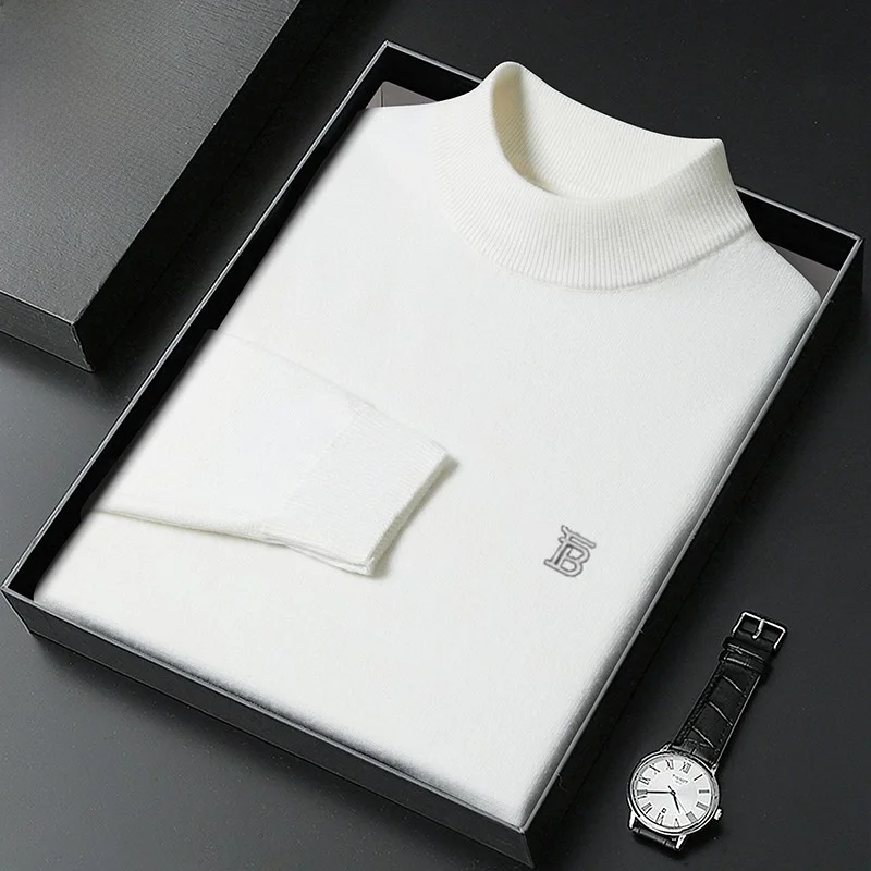 

Pierre Cardin Men's Thiened Camere Knitted Sweater f High Collar Warm Winter Woolen Sweater Pure Color Casual Faion