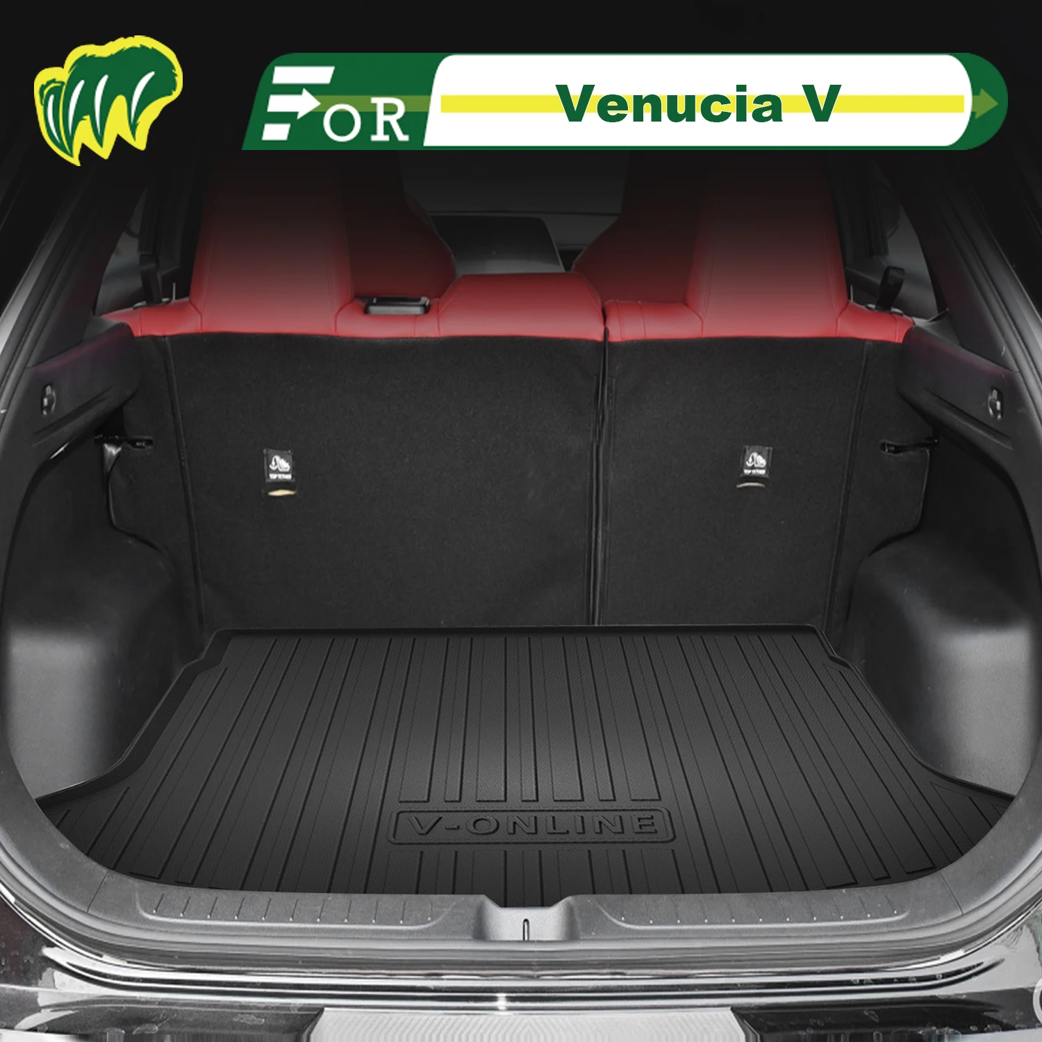 

For Dongfeng Venucia V-ONLINE 2021-2025 TPE Custom Fit Car Trunk Mat All Season Cargo Mat 3D Shaped Trunk Liner Rear Trunk Mat