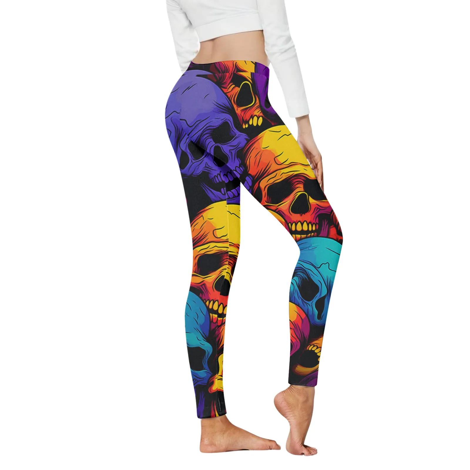 Women Halloween Print Tights Leggings Yoga Sport Leggings For Women High Waist Leggings Gym Fitness Running Tights Trouser