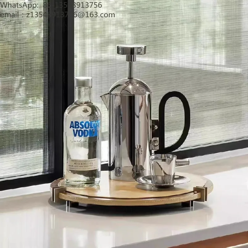 Light Luxury Living Room Display Ornament Stainless Steel Vase Set for Coffee Table Bay Window Model Room