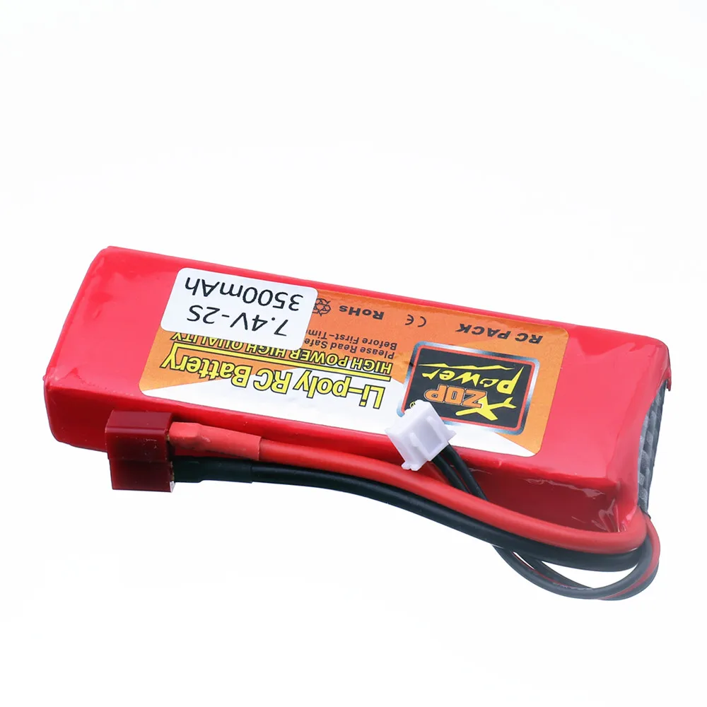 Lipo Battery 2S 7.4V 3500mah RC Battery with T Plug for Wltoys 144001 144010 124016 124017 124018 124019 RC Car Drone Boat Parts