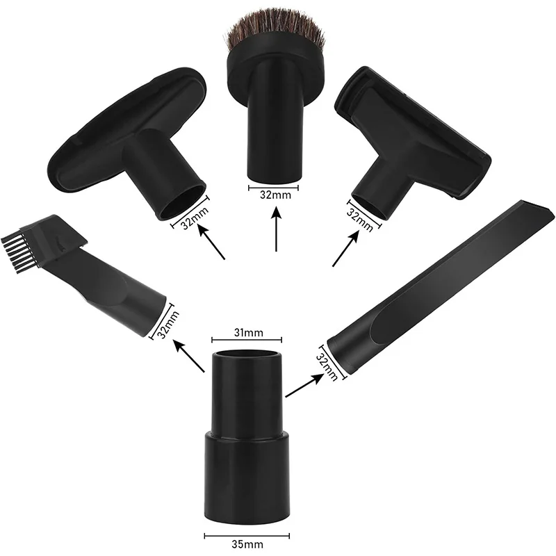 Suitable for replacing the brush head of a 6-in-1 vacuum cleaner with a diameter of 32mm/35mm Accessories Brush Crevice Tool