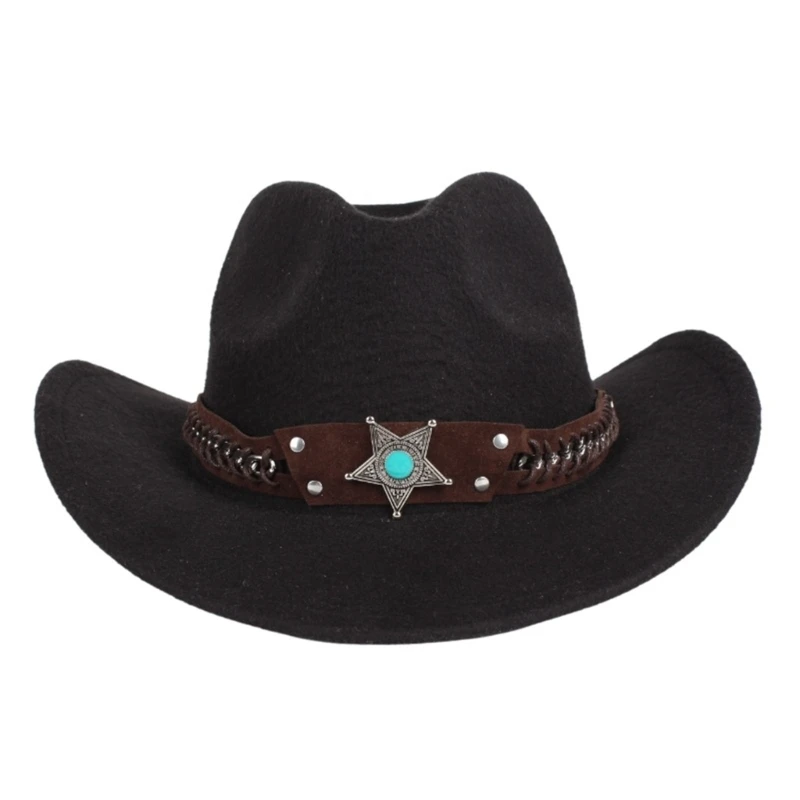 Ceinture chapeau à boucle turquoise pour chapeau cowboy/chapeau tissé, occidental, tissage à main, bande pour