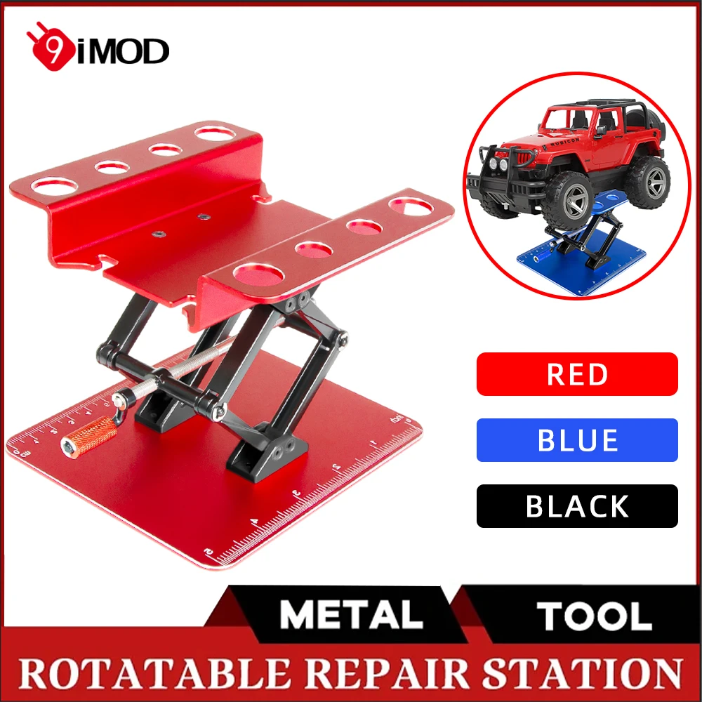 

9IMOD RC Car Repair Stand Metal Work Station Assembly Platform Heightening Lift Portable Hobby Tool for 1/10 RC Crawler Car