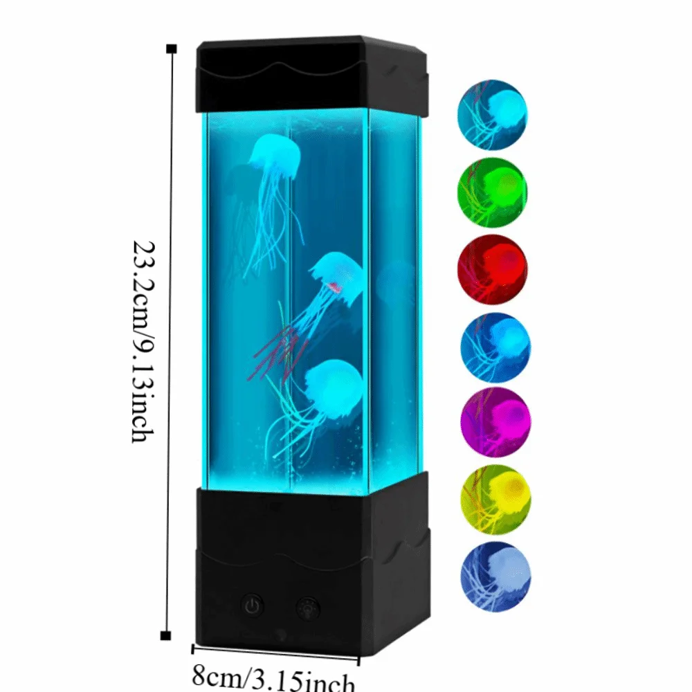 Creative 7 Colors LED Jellyfish Lamp Color-Changing USB Charging Night Light Desktop Decor Mood Lighting Desktop Light Room