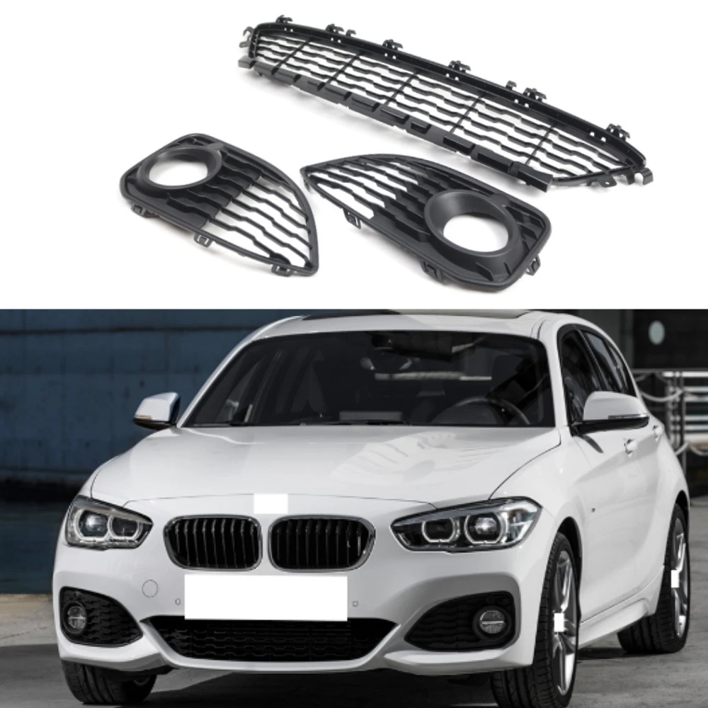 Kit griglia inferiore paraurti anteriore 3 pezzi per BMW Serie 1 F20 Sport 2015-2017 51118060281 51118068603 51118060282 51118068604