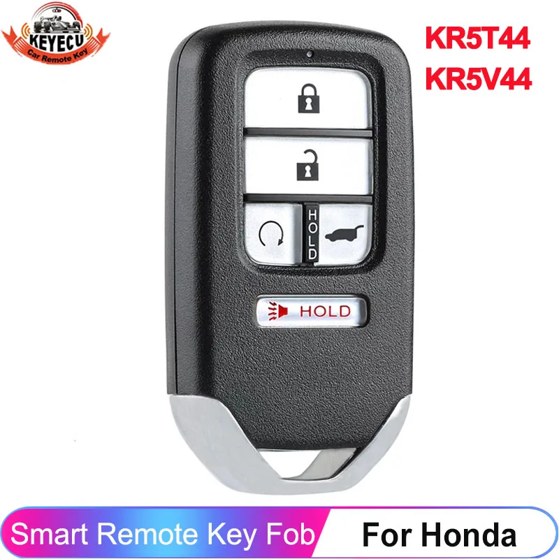 KEYECU 5 Buttons FCC ID: KR5T44 KR5V44 For Honda Pilot Passport 2019 2020 2021 2022 Smart 433MHz ID47 Chip Remote Car Key Fob