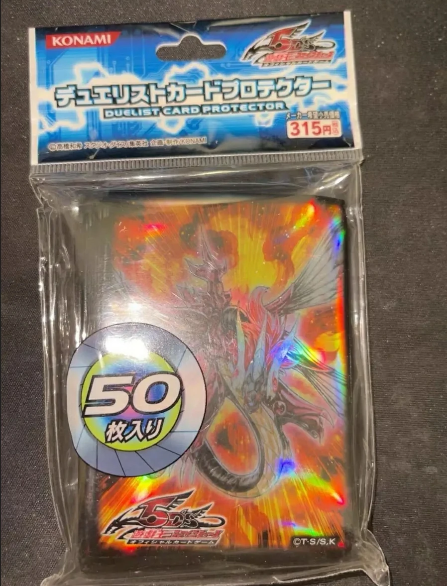 YugiChaînes Konami Duel Monsters, Majestic Red Dragon Collection, Official Sealed Duelist Card Protector Sleeves, 50Pcs