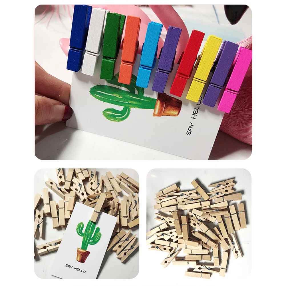 

30 Pcs Photo Clip Mini Clothes Pins for Photos Cute Little Hanging Pictures Tiny Beige