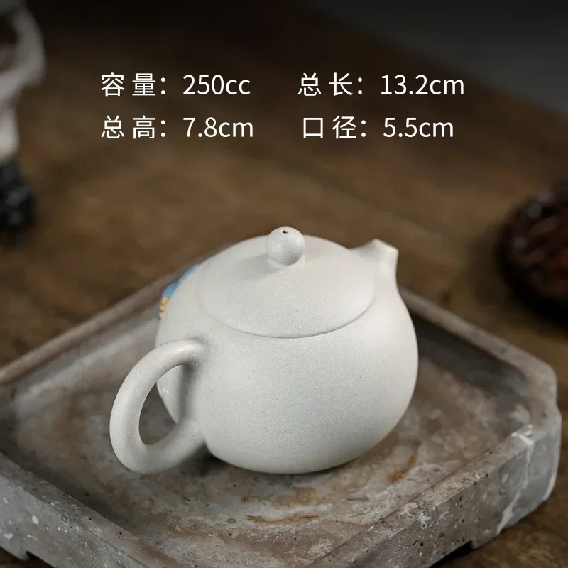 Yixing Exquisite Purple Clay Pot Pure Handmade Teapots White Jade Segment Magpie Wang Mei Xishi Send Friends Customers Gifts