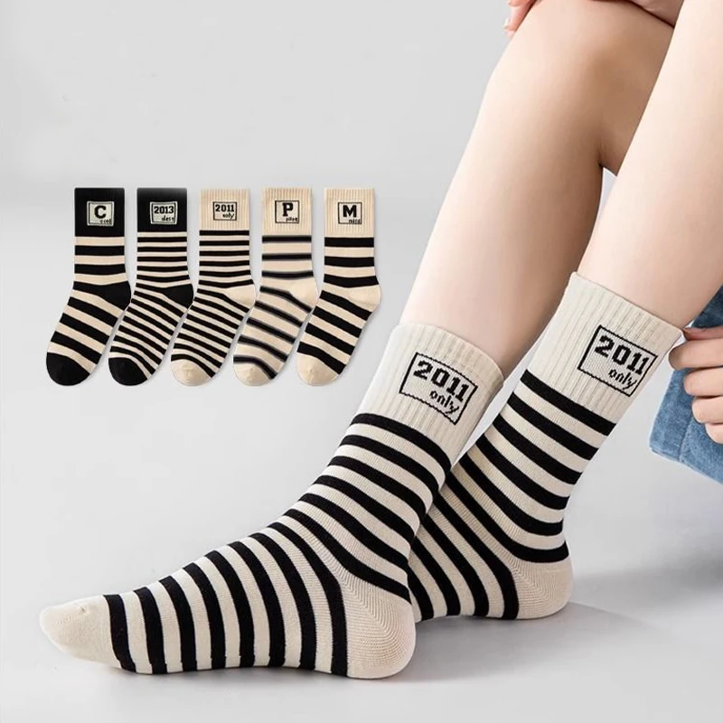 5켤레 어린이 남아 여아 양말 아동 유아 스포츠 양말 학생 봄 가을 부드러운 면 패션 중목 양말